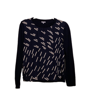 JIGSAW SILK COTTON NAVY SWEATER BLOUSE. Size S